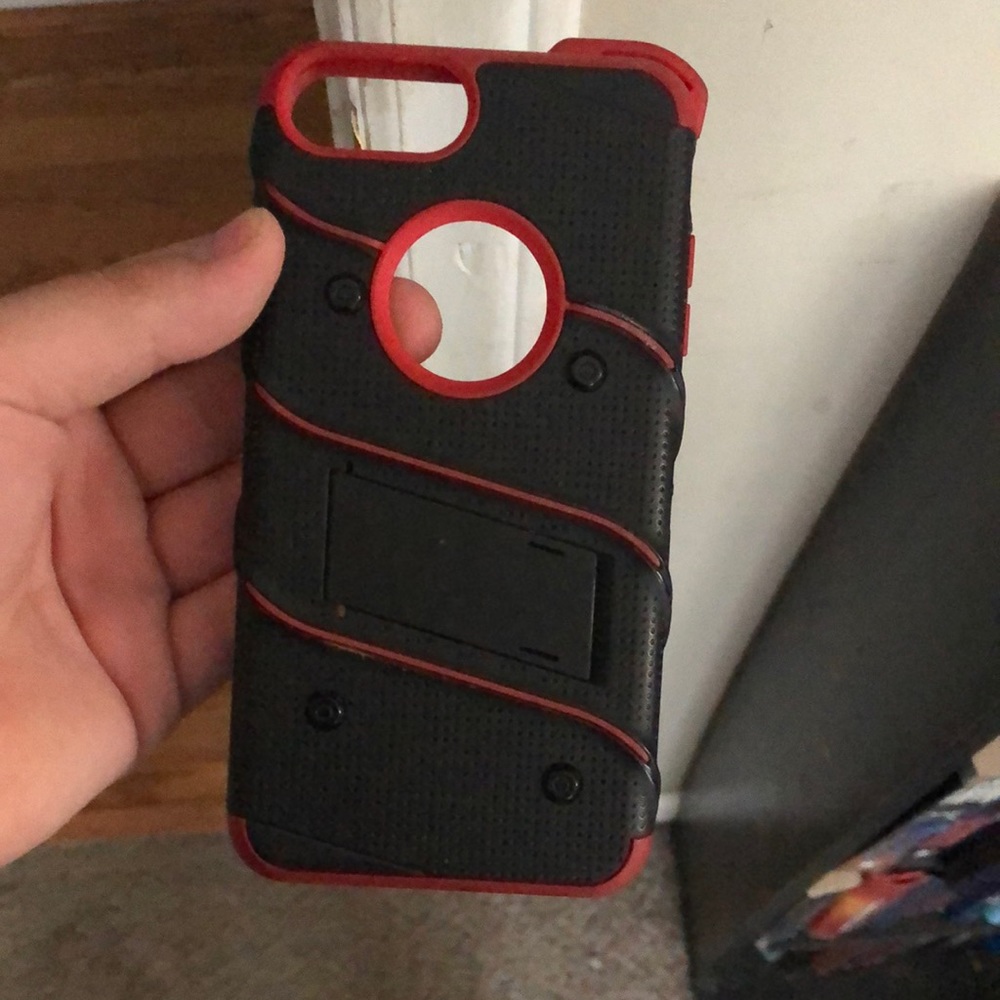 Black and red iPhone 8+ case